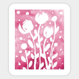 Whimsical watercolor flowers – pink Sticker